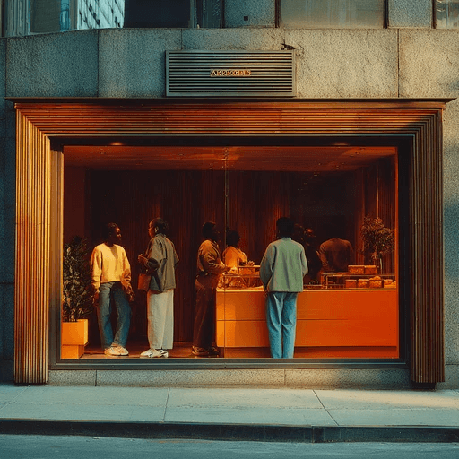 Storefront at night